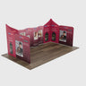 20x20 Magnetic Fabric Booth Wall with 10 Curved & Slope Panels