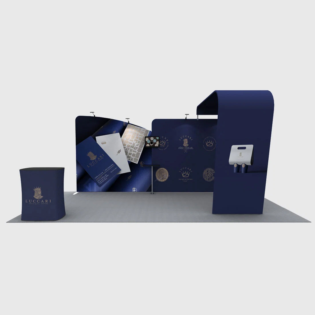 20x10 Straight Backdrop with Arch Exhibition Kit