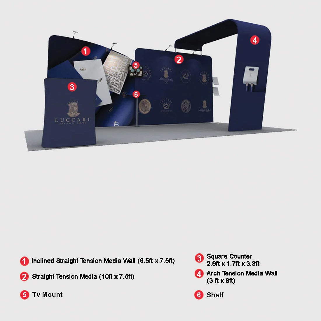 20x10 Straight Backdrop with Arch Exhibition Kit
