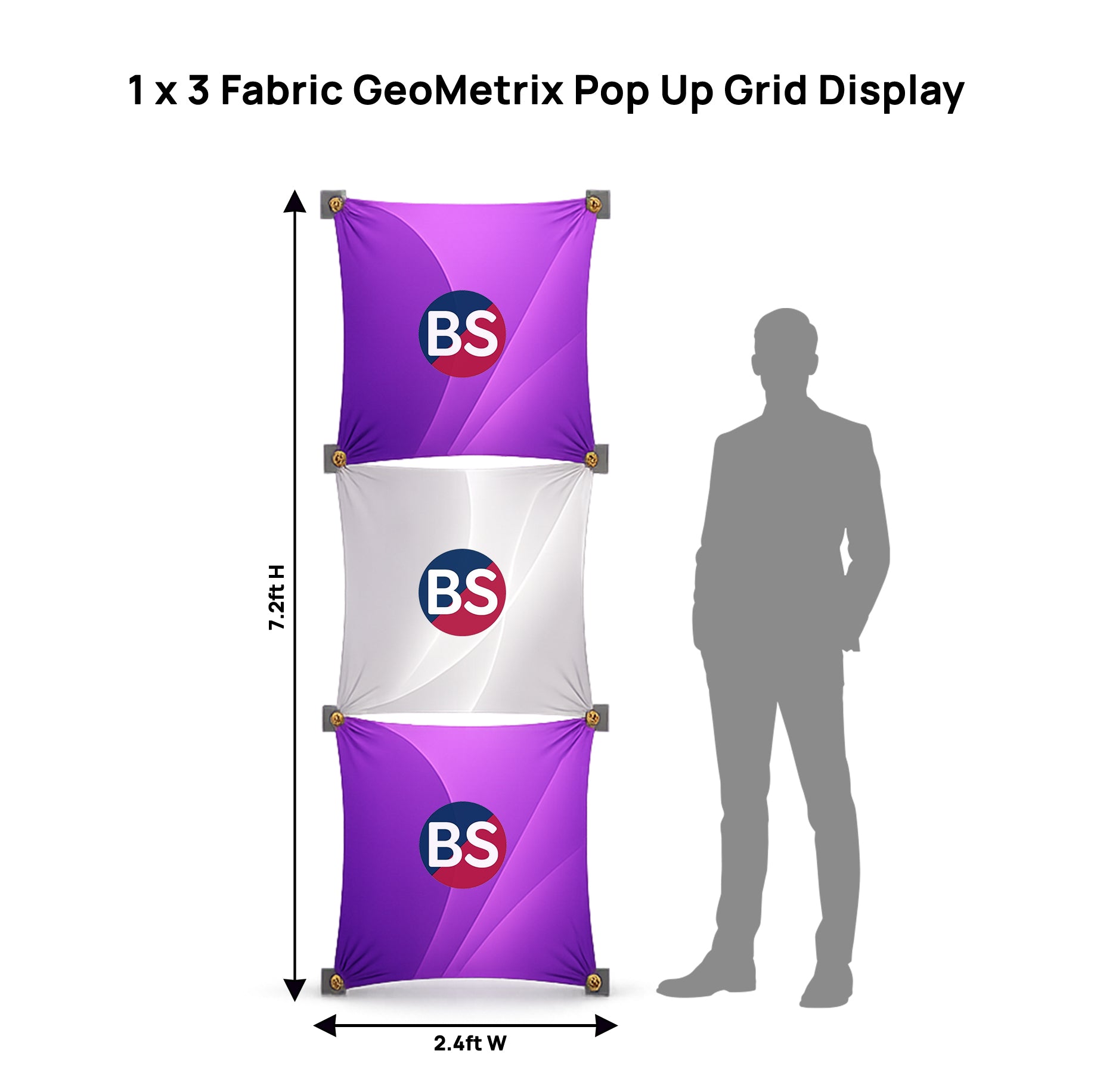 1 x 3 Fabric GeoMetrix Pop Up Grid Display