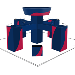 Stand d'exposition de 20' x 20'