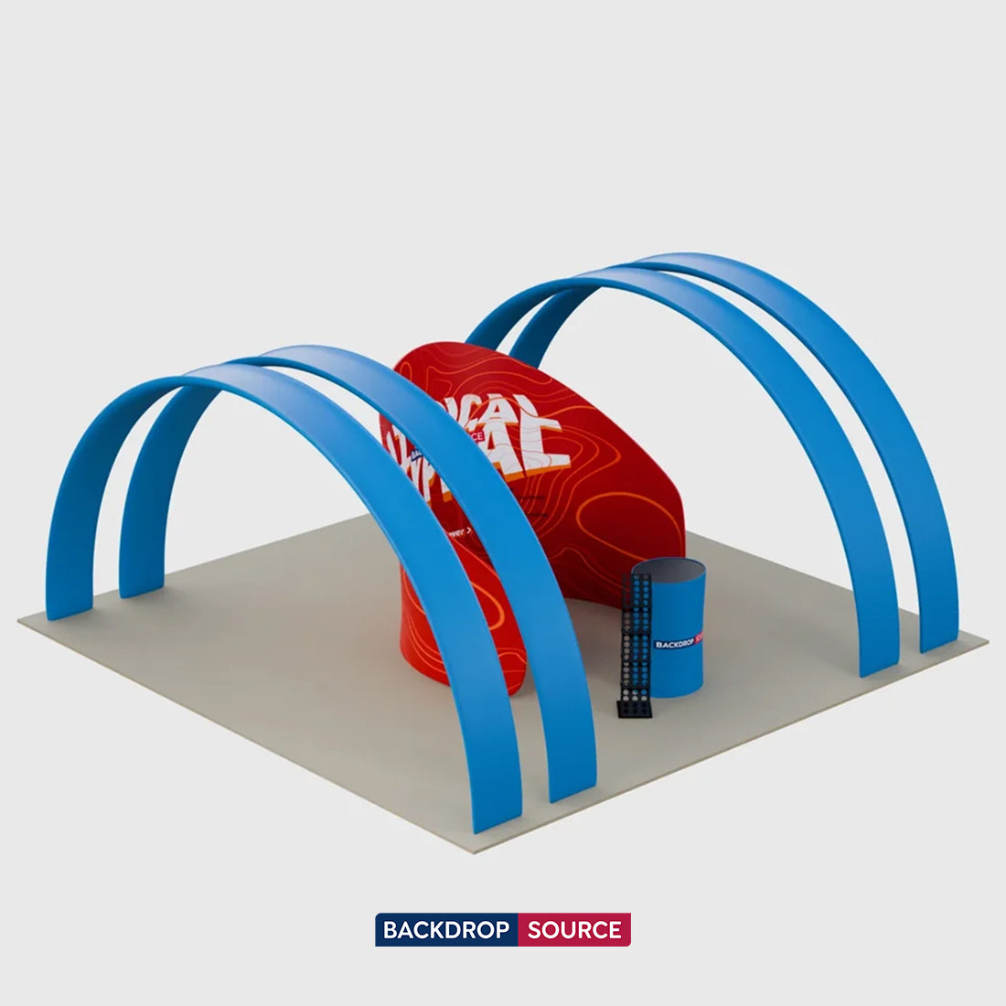 20x10 Booth Kit with Enclosed Meeting Pod & 4 Round Arches