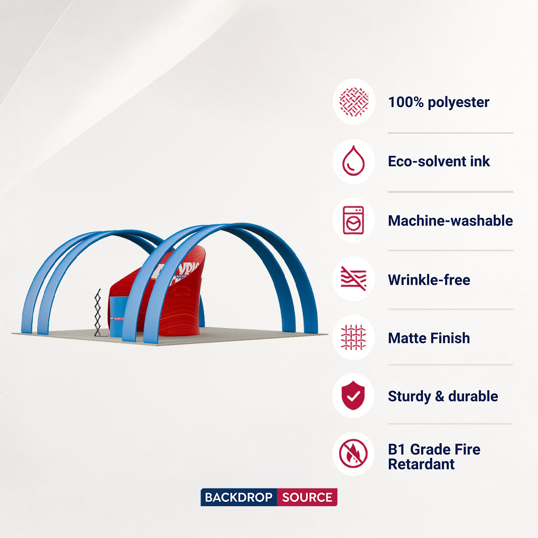 20x10 Booth Kit with Enclosed Meeting Pod & 4 Round Arches