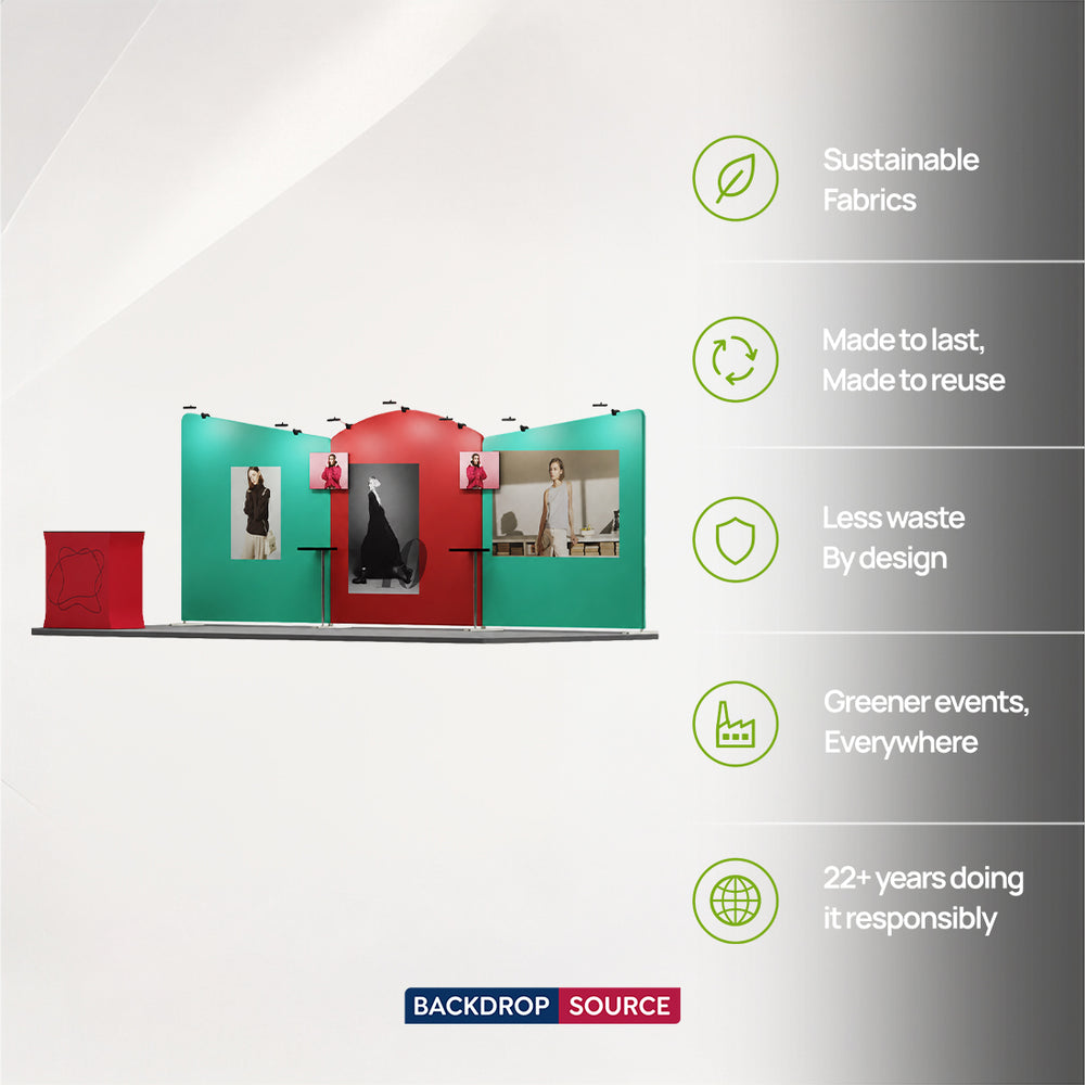 20x10 Round Top with Inclined Straight Exhibition Kit