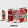 20x10 Booth Kit with Round-Top Backwall, Shelving & Counter