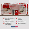 20x10 Booth Kit with Round-Top Backwall, Shelving & Counter