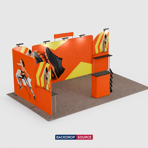 20x10 Straight Backdrop with Shelf Exhibition Kit