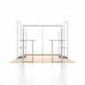 10x10 3D Media Wall Booth Kit with Acrylic Shelves & 4 Counters