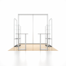 10x10 3D Media Wall Booth Kit with Acrylic Shelves & 4 Counters