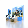 10x10 3D Media Wall Booth Kit with Acrylic Shelves & 4 Counters