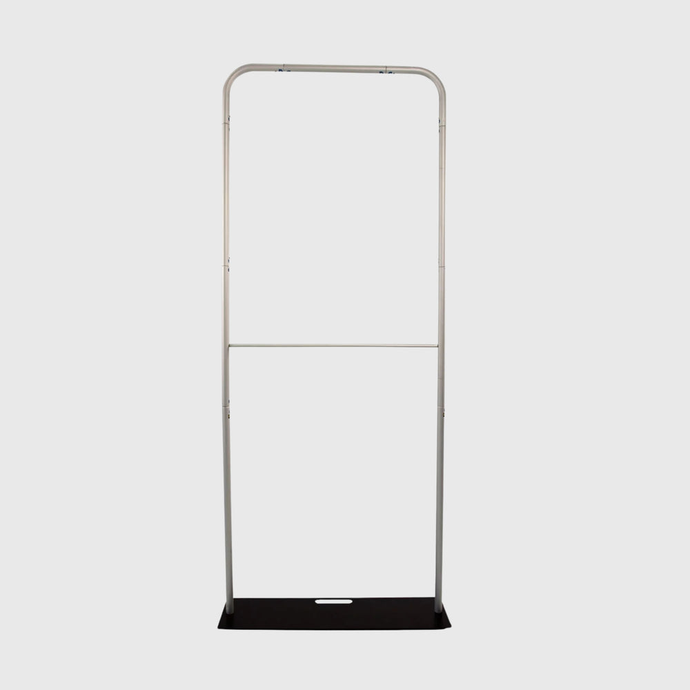 10x10 Booth Kit with Curved Wall, TV Shelf Tower & Banner