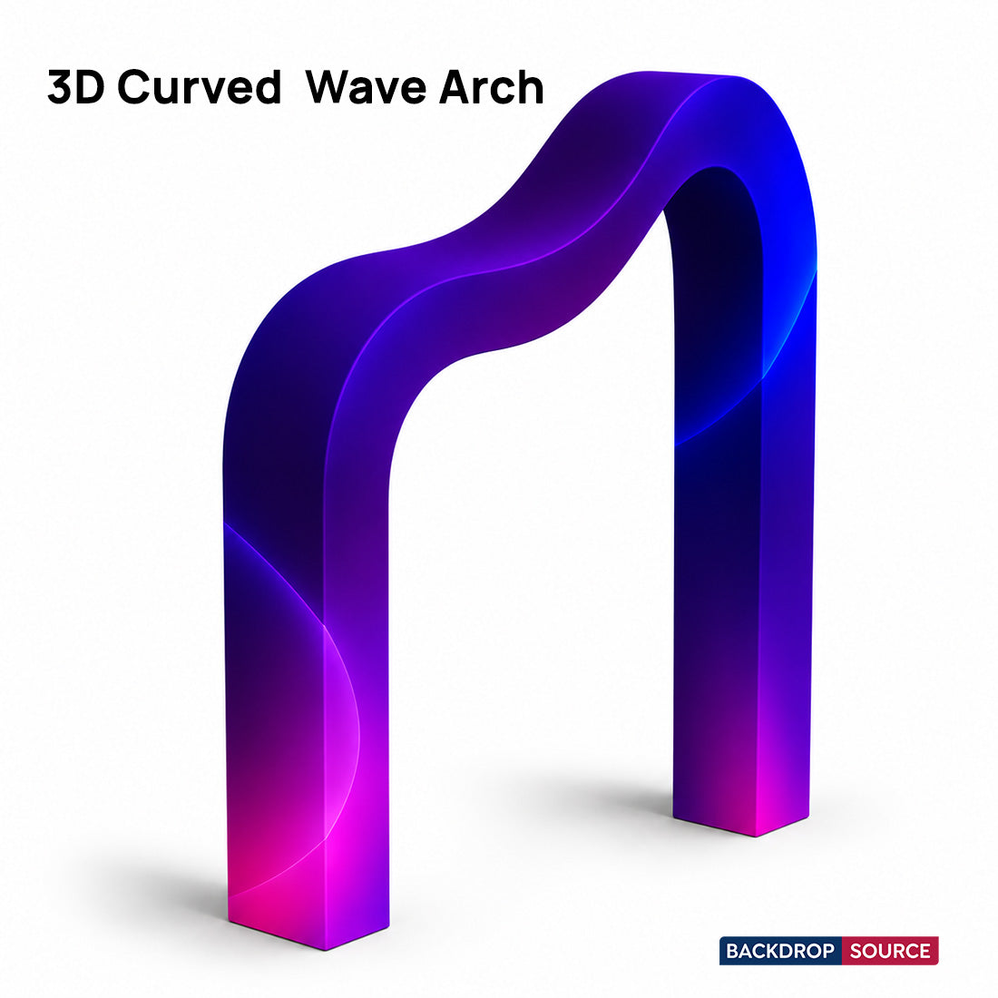 Fond d'écran en forme d'arche ondulée incurvée en 3D 