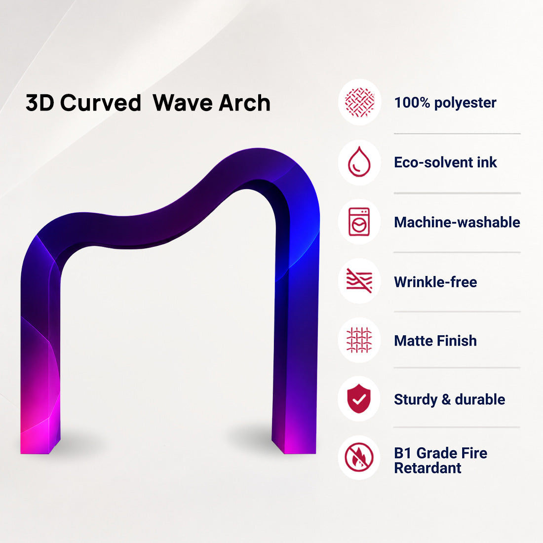 Fond d'écran en forme d'arche ondulée incurvée en 3D 