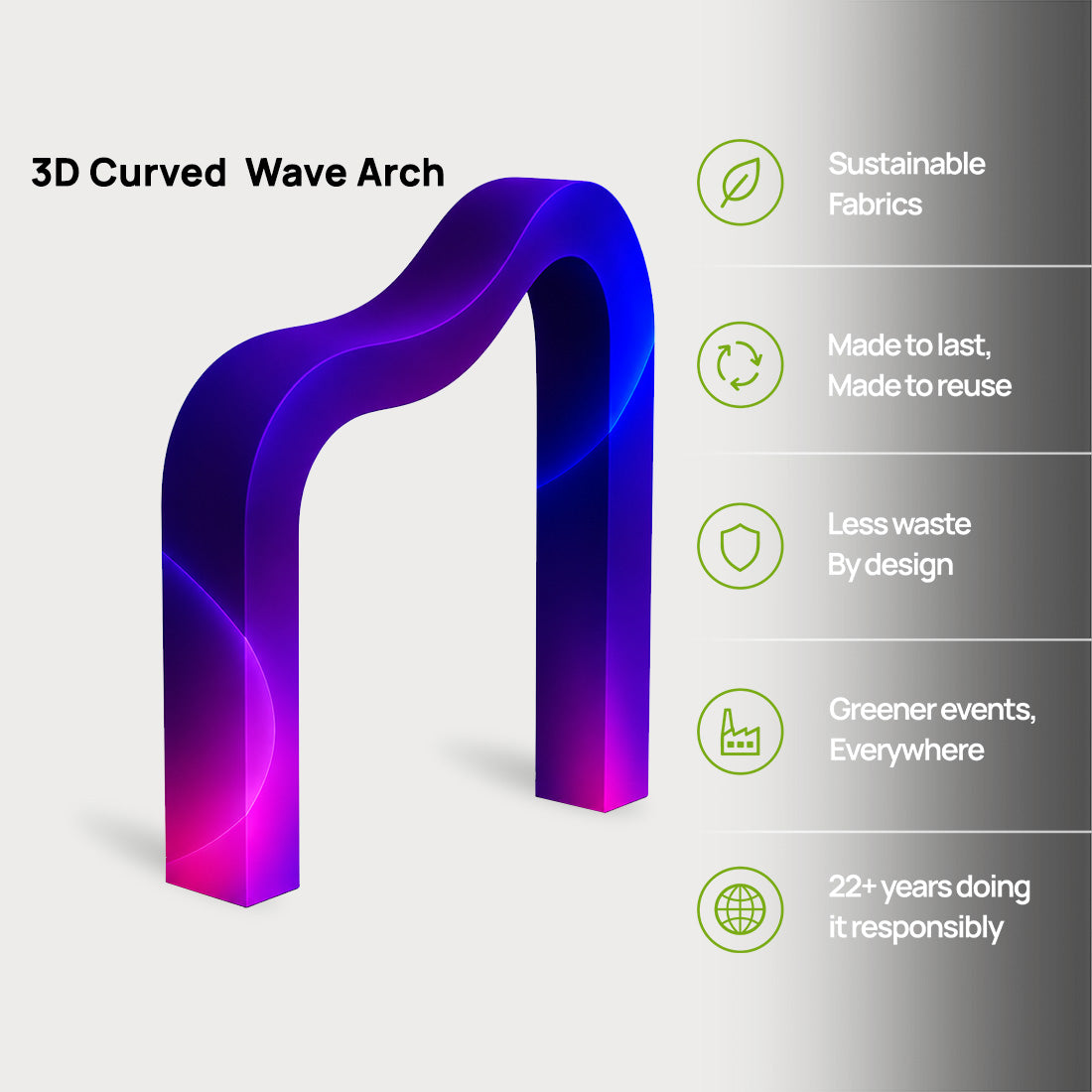 Fond d'écran en forme d'arche ondulée incurvée en 3D 