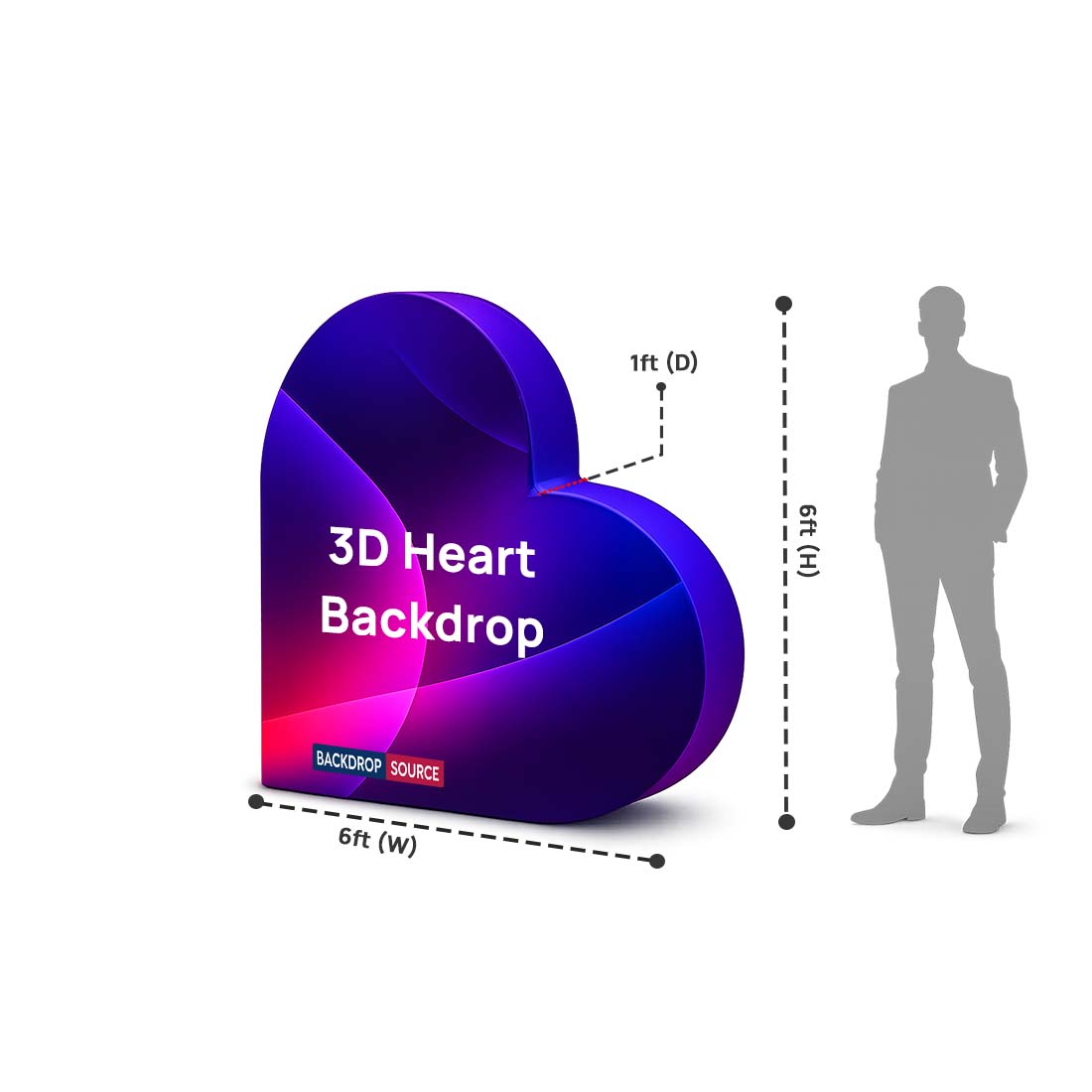 Fond en forme de cœur 3D 