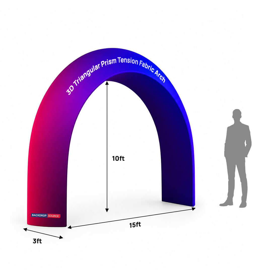 Arche en tissu tendu à prisme triangulaire 3D 