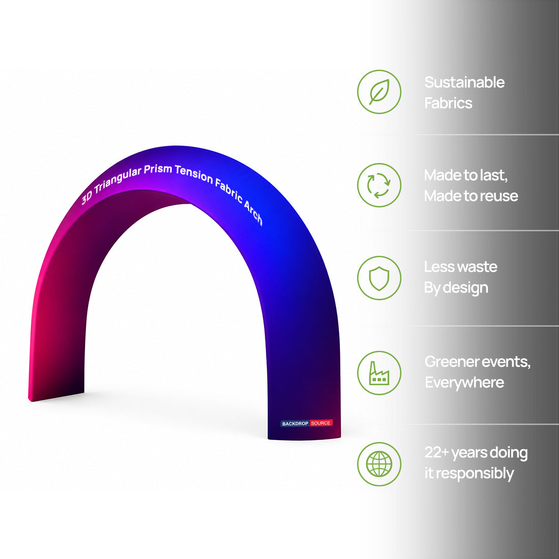 Arche en tissu tendu à prisme triangulaire 3D 