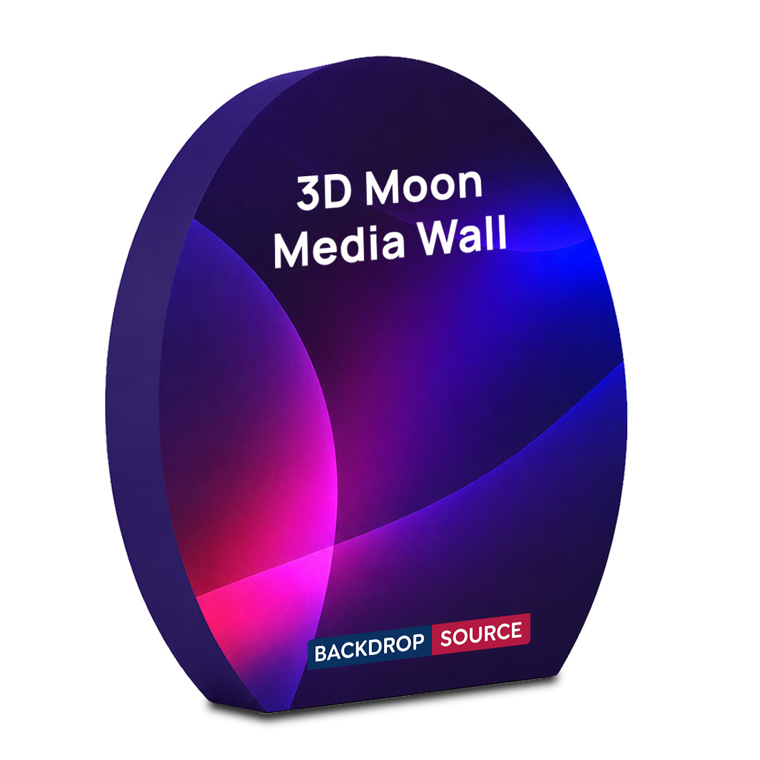 Présentoir en tissu tendu en forme de lune 3D 