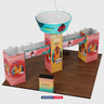 30x20 Cubic Tower Booth Kit with Hanging Banner & 2 Counters
