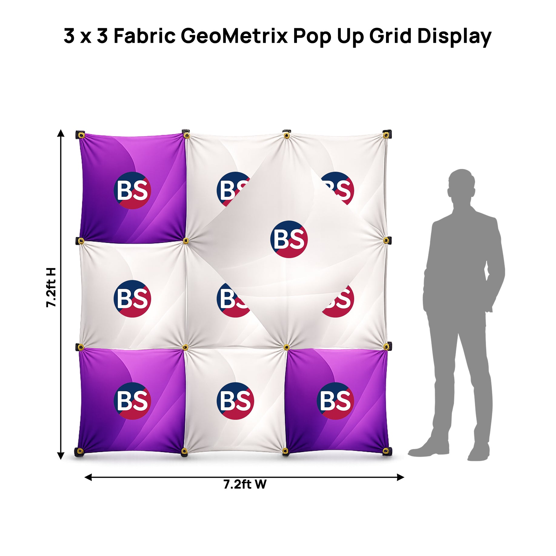 Affichage 3 x 3 - Grille GeoMetrix escamotable 