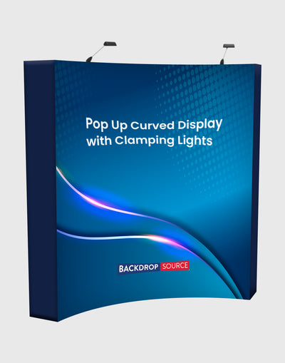 Fabric Popup Curved Backwall Kit with Clamping Lights