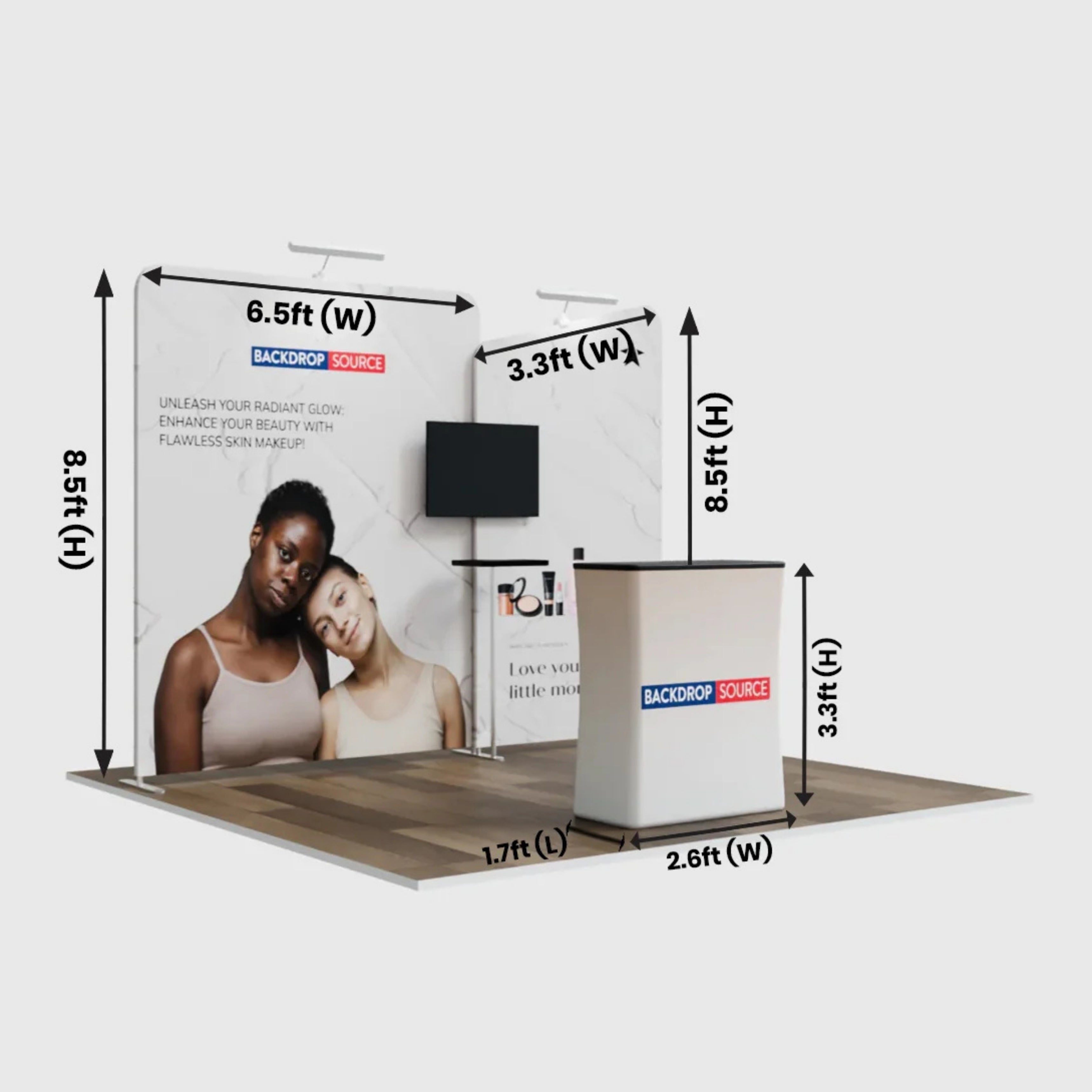 Présentoir portable 3 m x 3 m - Modèle 3 