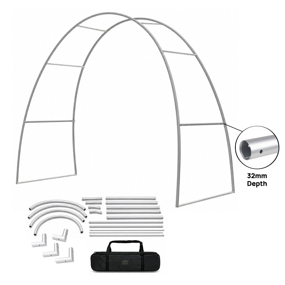Tapered Curved Fabric Arch Display