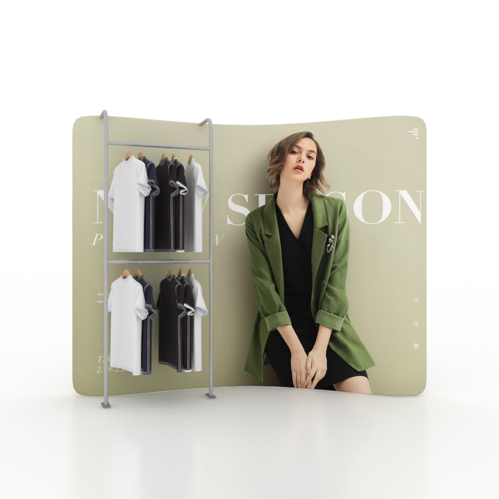 Apparel Display Frame with Dual Hanger Bars