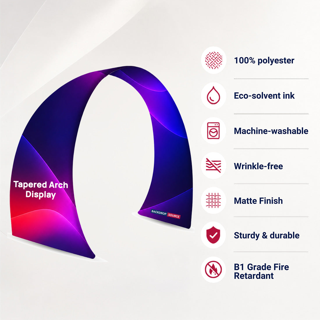 Tapered Curved Fabric Arch Display