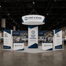 30x20 Cubic Tower Booth Kit with Hanging Banner & 2 Counters