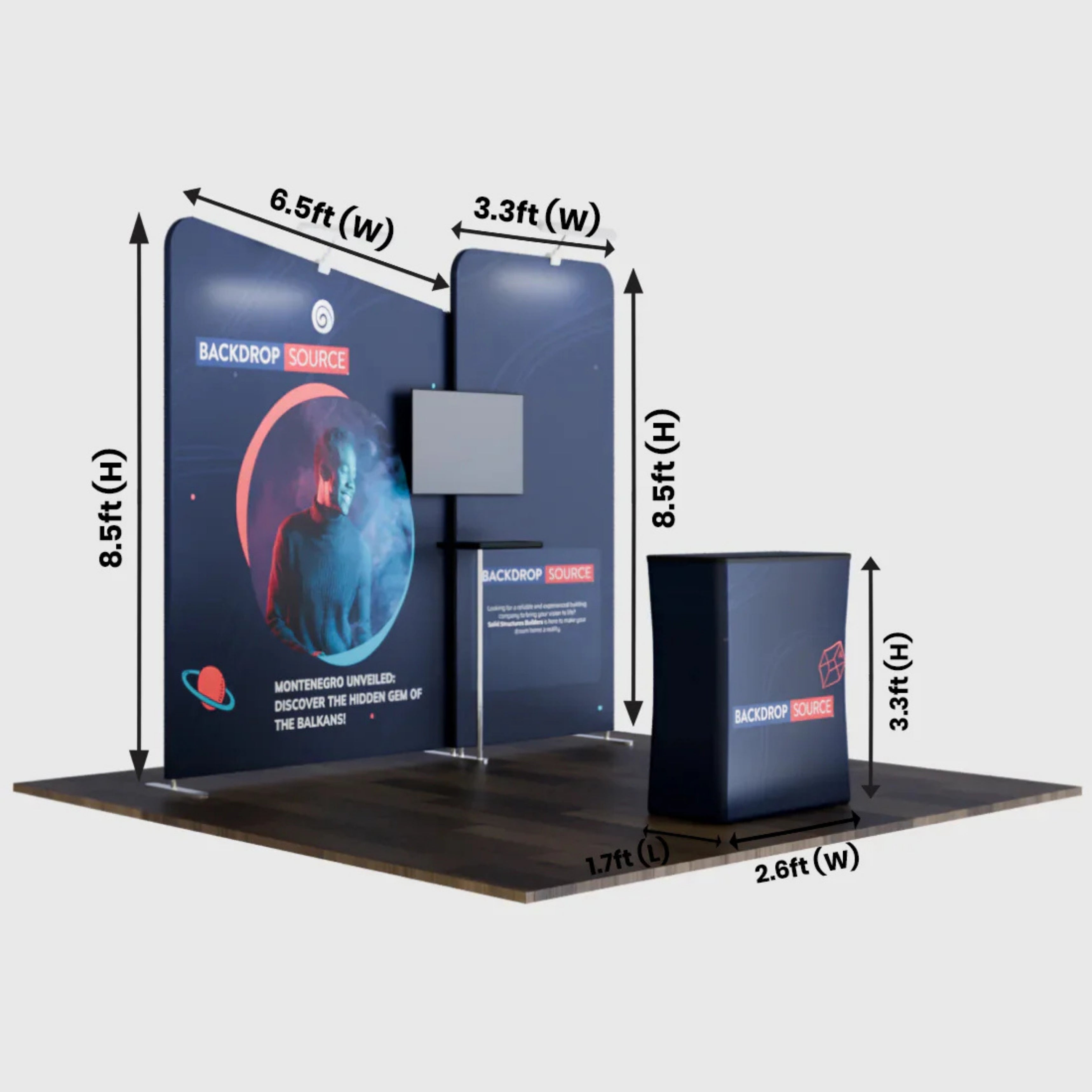 Présentoir portable 3 m x 3 m - Modèle 7 