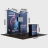 10x10 Booth Kit with Straight & Inclined Walls, Counter & TV Mount