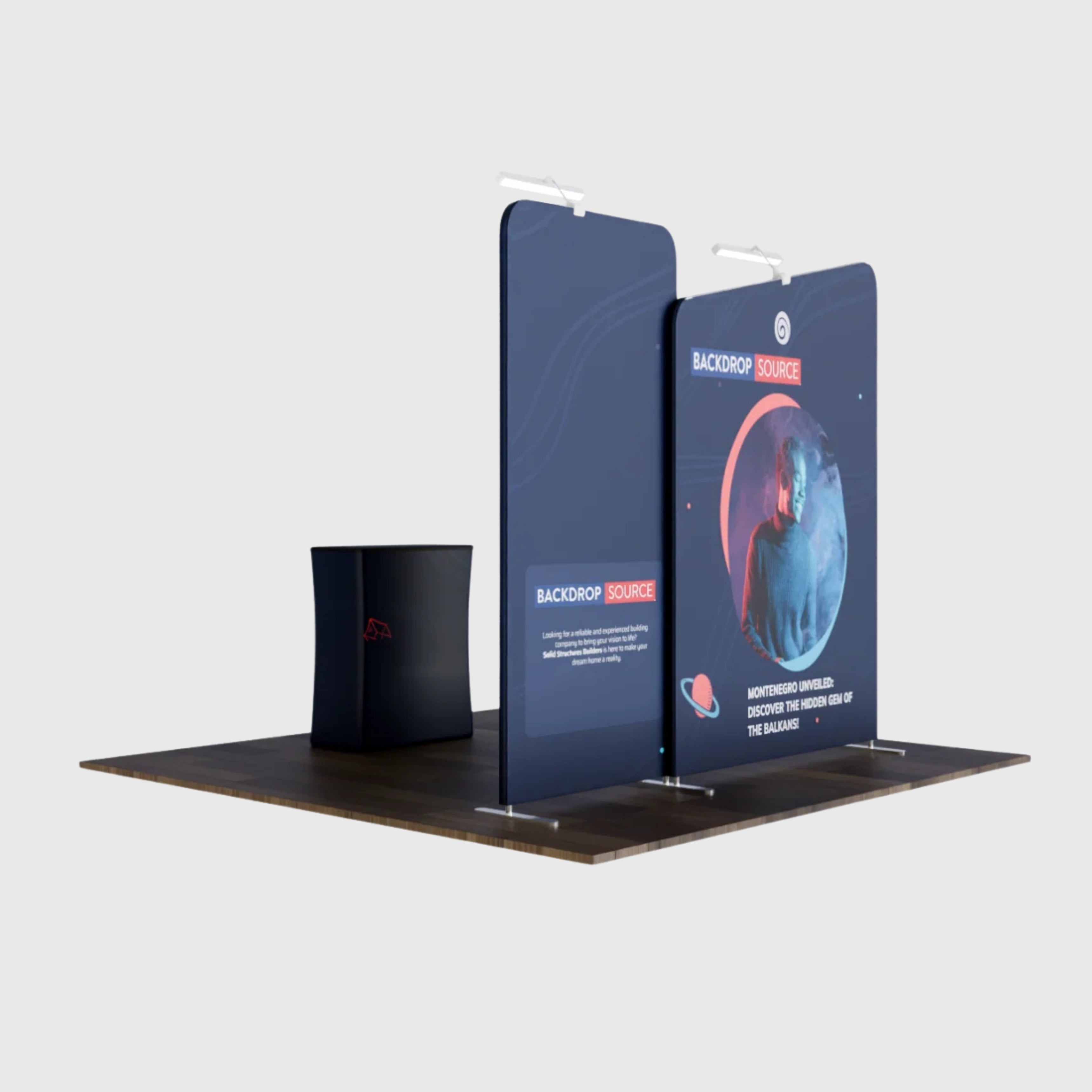 Présentoir portable 3 m x 3 m - Modèle 7 