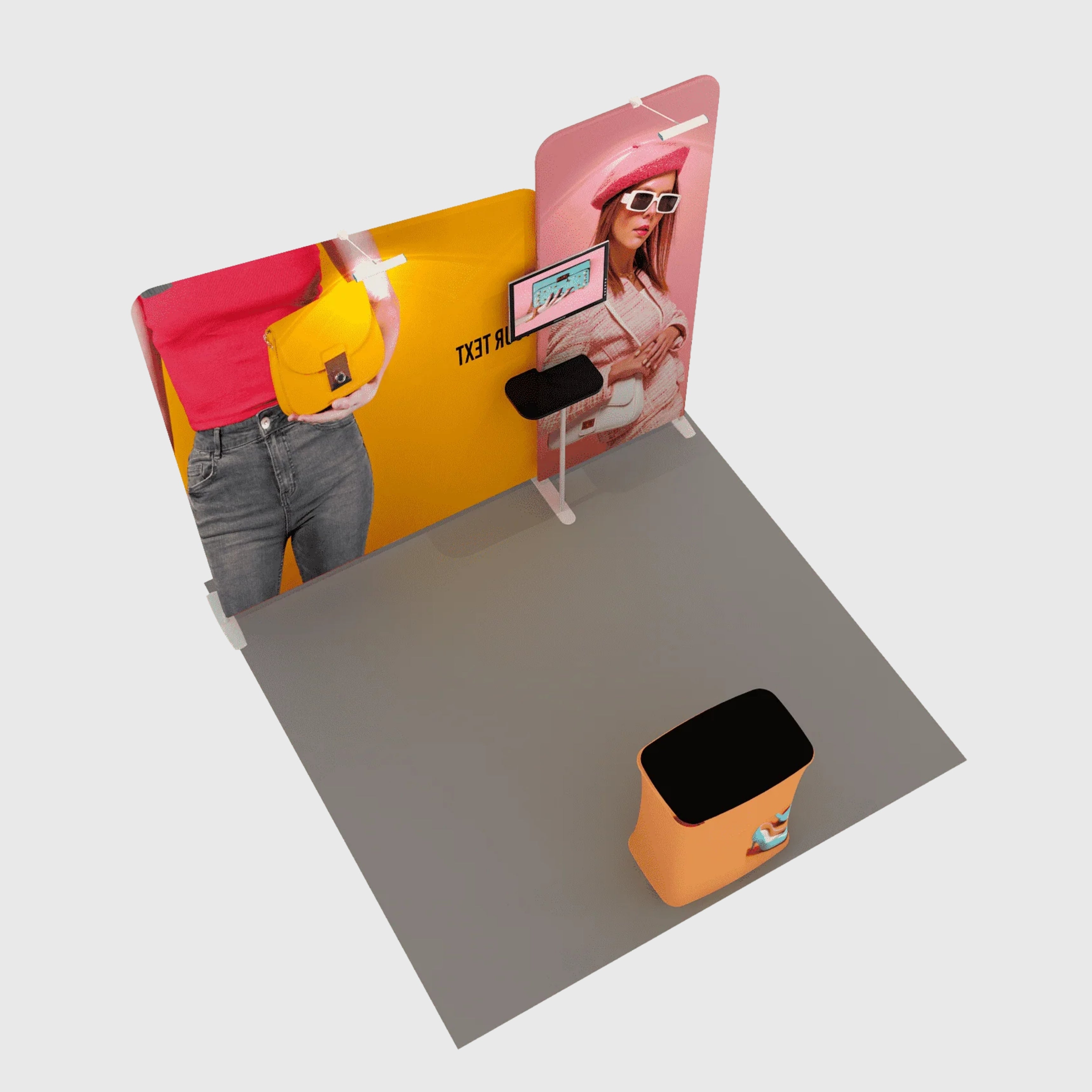 Présentoir portable 3 m x 3 m - Modèle 7 