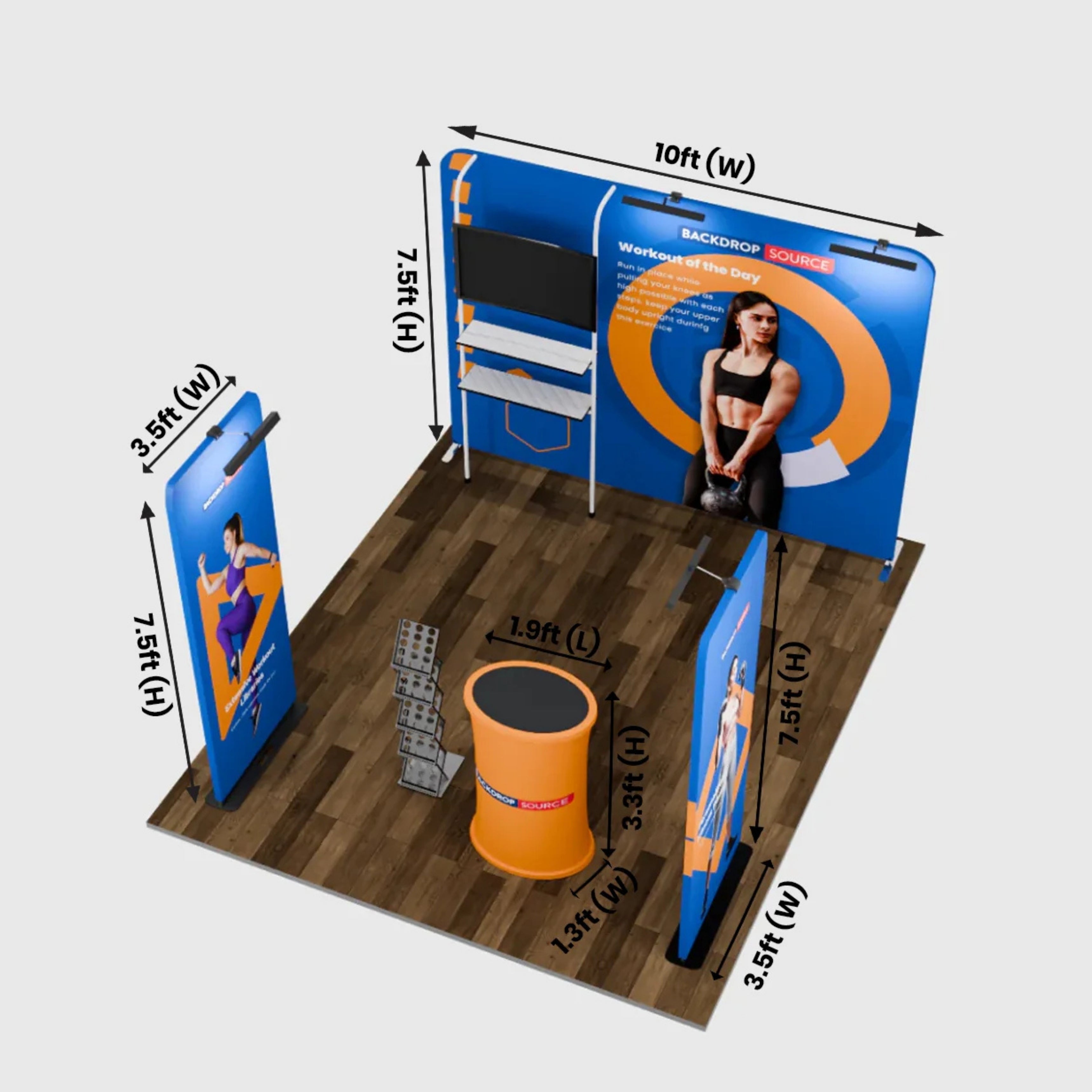 Kit d'exposition haut de gamme pour stands de 3 mètres de large