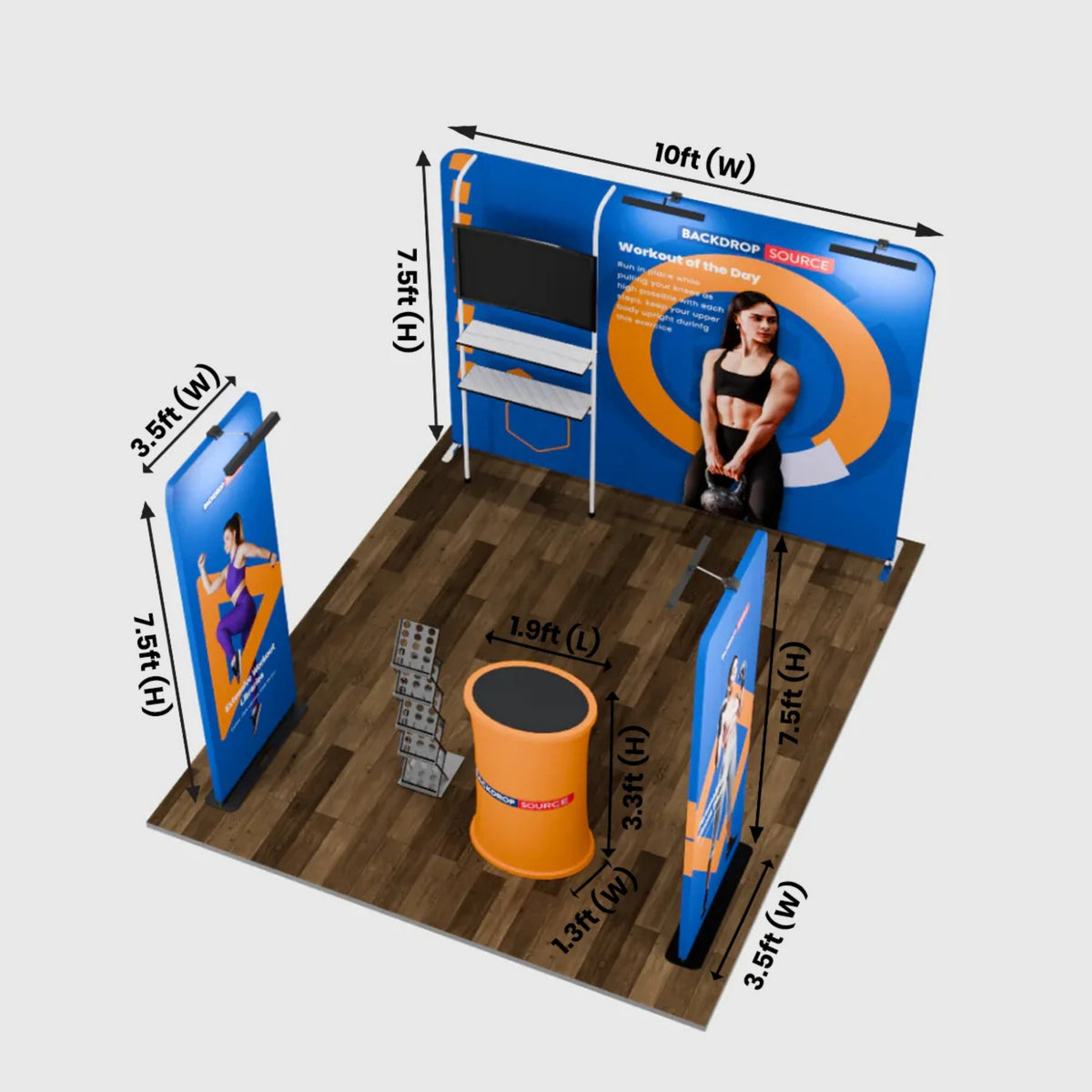 Kit d'exposition haut de gamme pour stands de 3 mètres de large