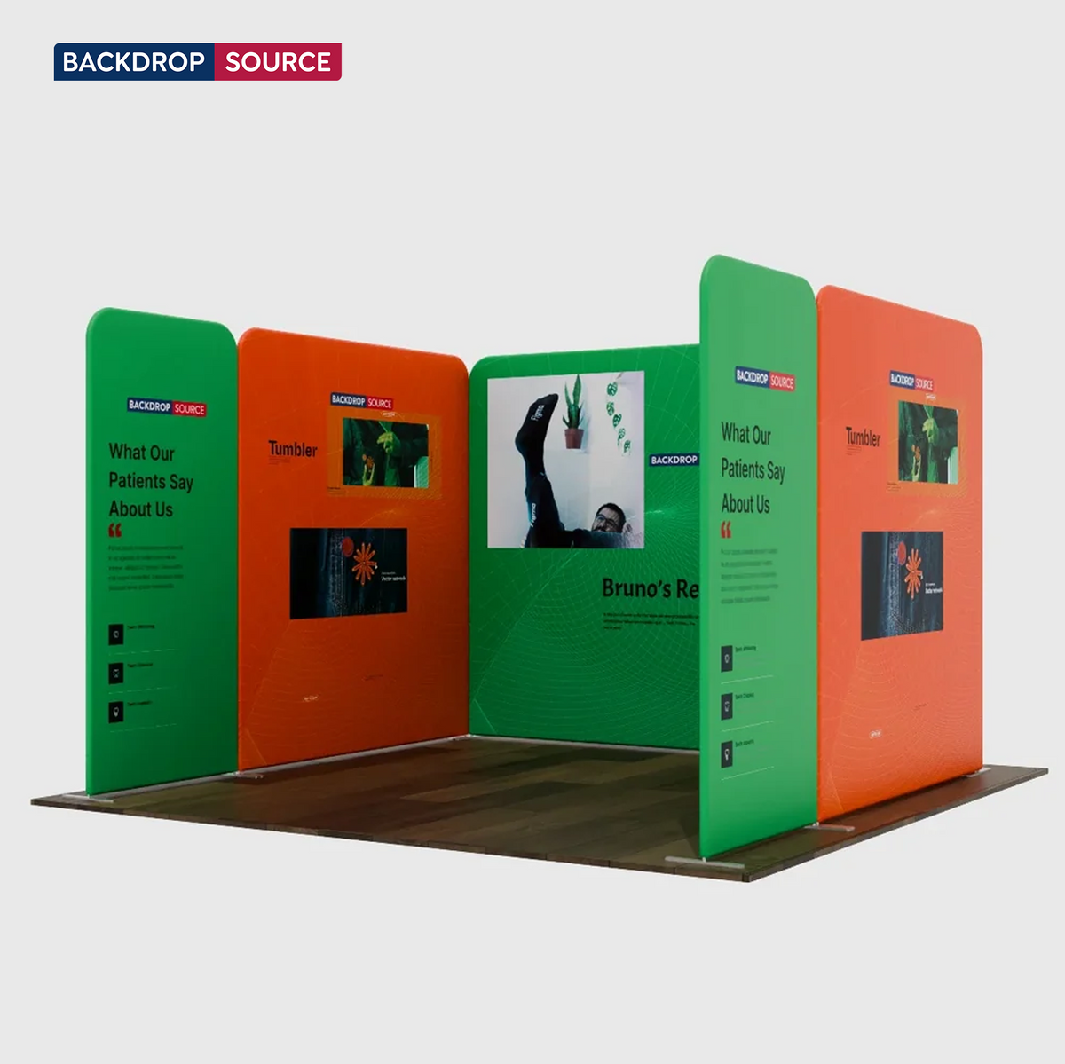 10x10 Magnetic Fabric Booth Wall with 6 Straight Panels