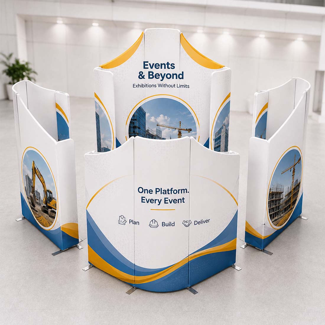 20x20 Magnetic Fabric Booth Wall with 20 Mixed Panels