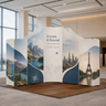 16.4x16.4 Magnetic Fabric Booth Wall with Curved & Slope Panels