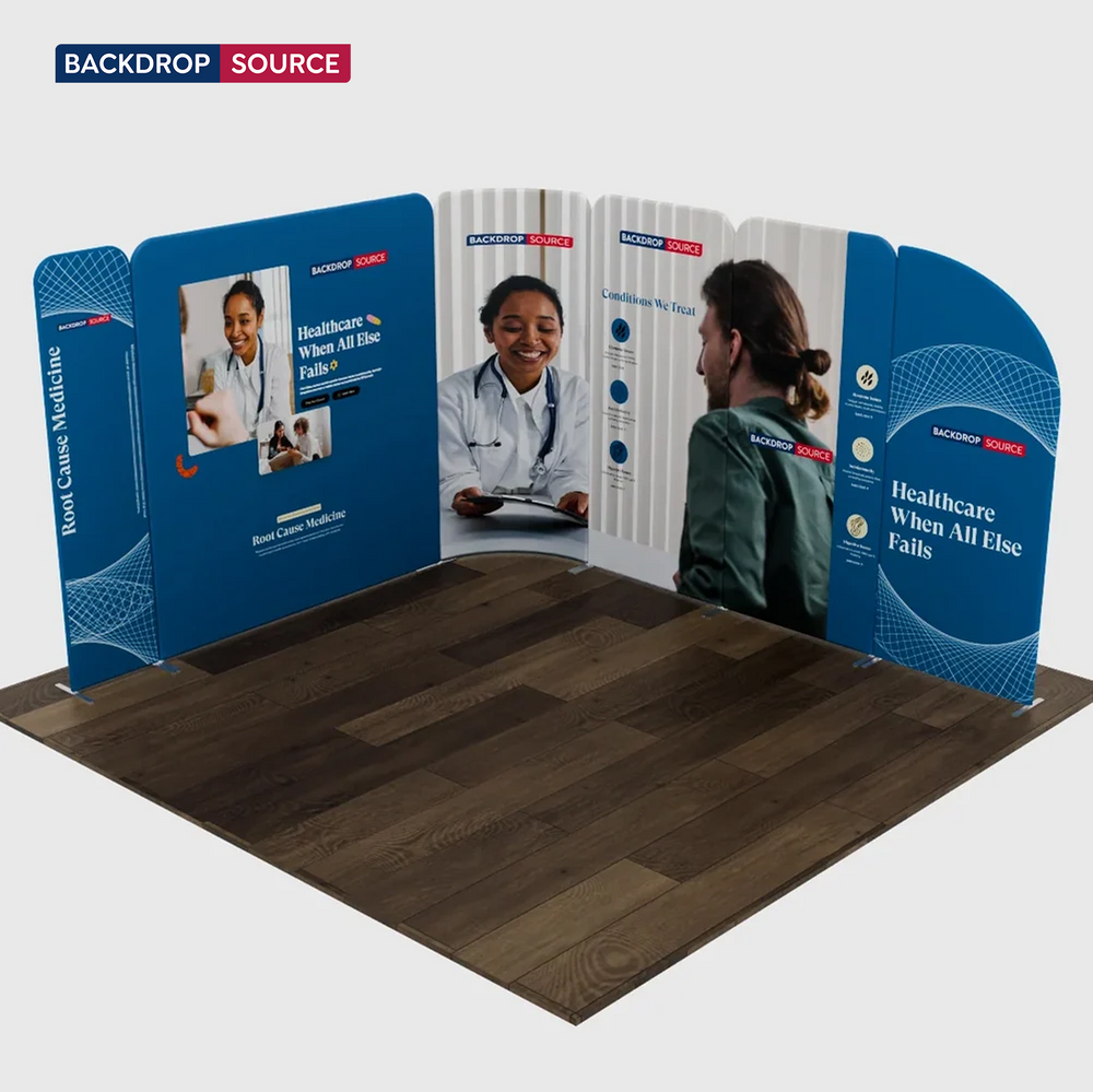 10x10 Magnetic Fabric Booth Wall with Modular Panels