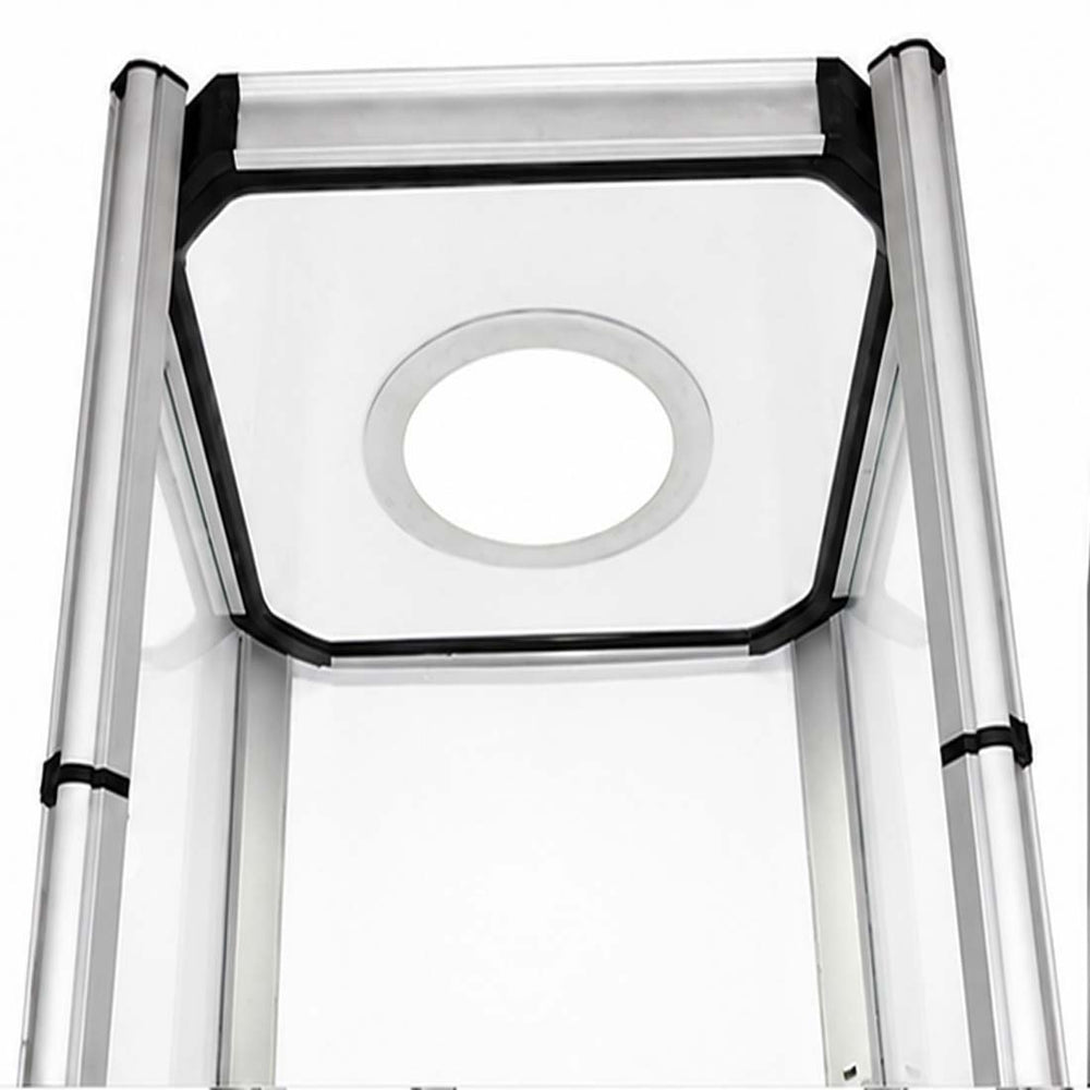 Présentoir tour spiralée portable carré en aluminium - 5 étagères 