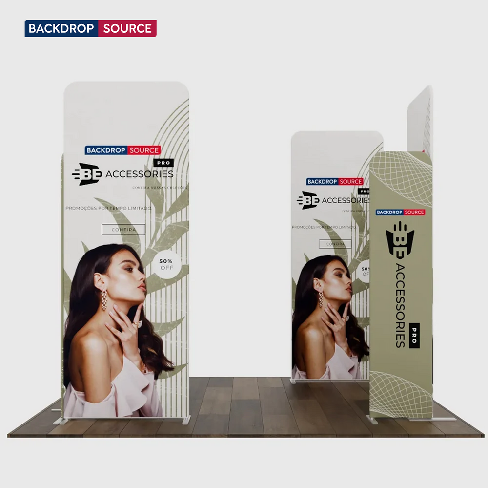 10x10 Magnetic Fabric Booth Wall with 8 Panels