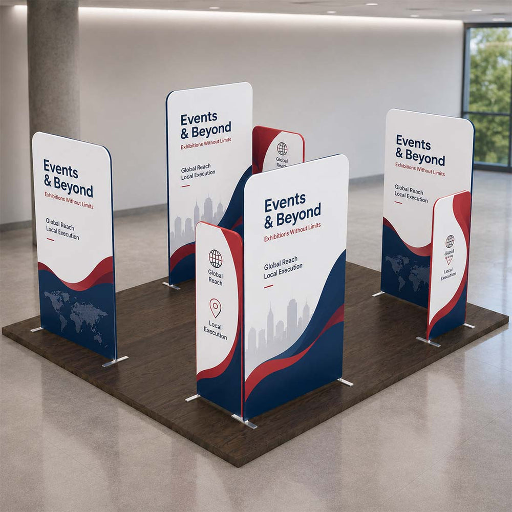 20x20 Magnetic Fabric Booth Wall with 8 Straight Panels