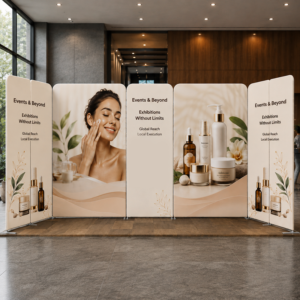 16.4x10 Magnetic Fabric Booth Wall with 7 Panels