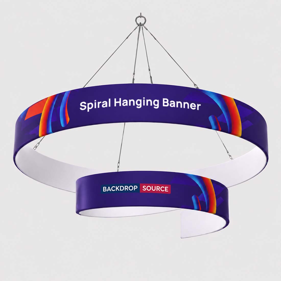 Bannière suspendue en spirale 