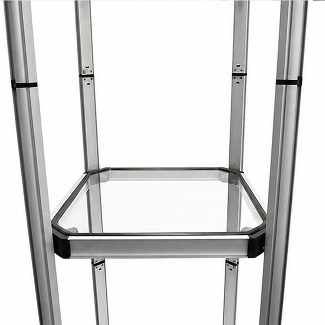 Square Portable Aluminum Spiral Tower Display - 5 Layer Shelves