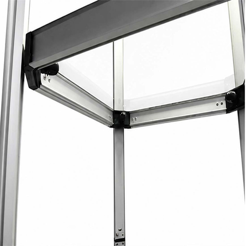 Présentoir tour spiralée portable carré en aluminium - 5 étagères 