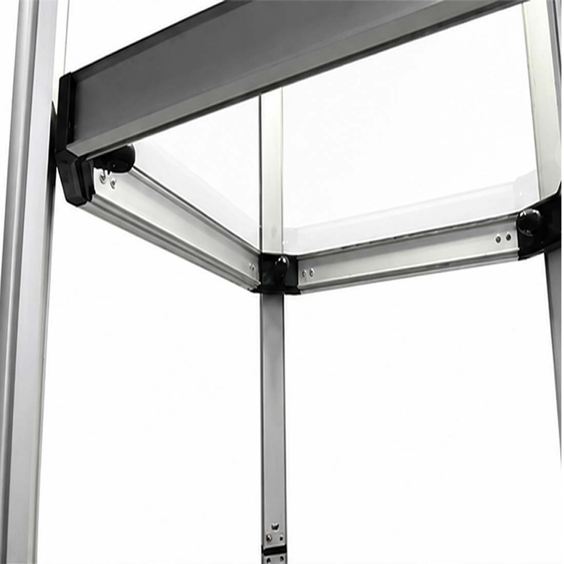 Présentoir tour spiralée portable carré en aluminium - 5 étagères 