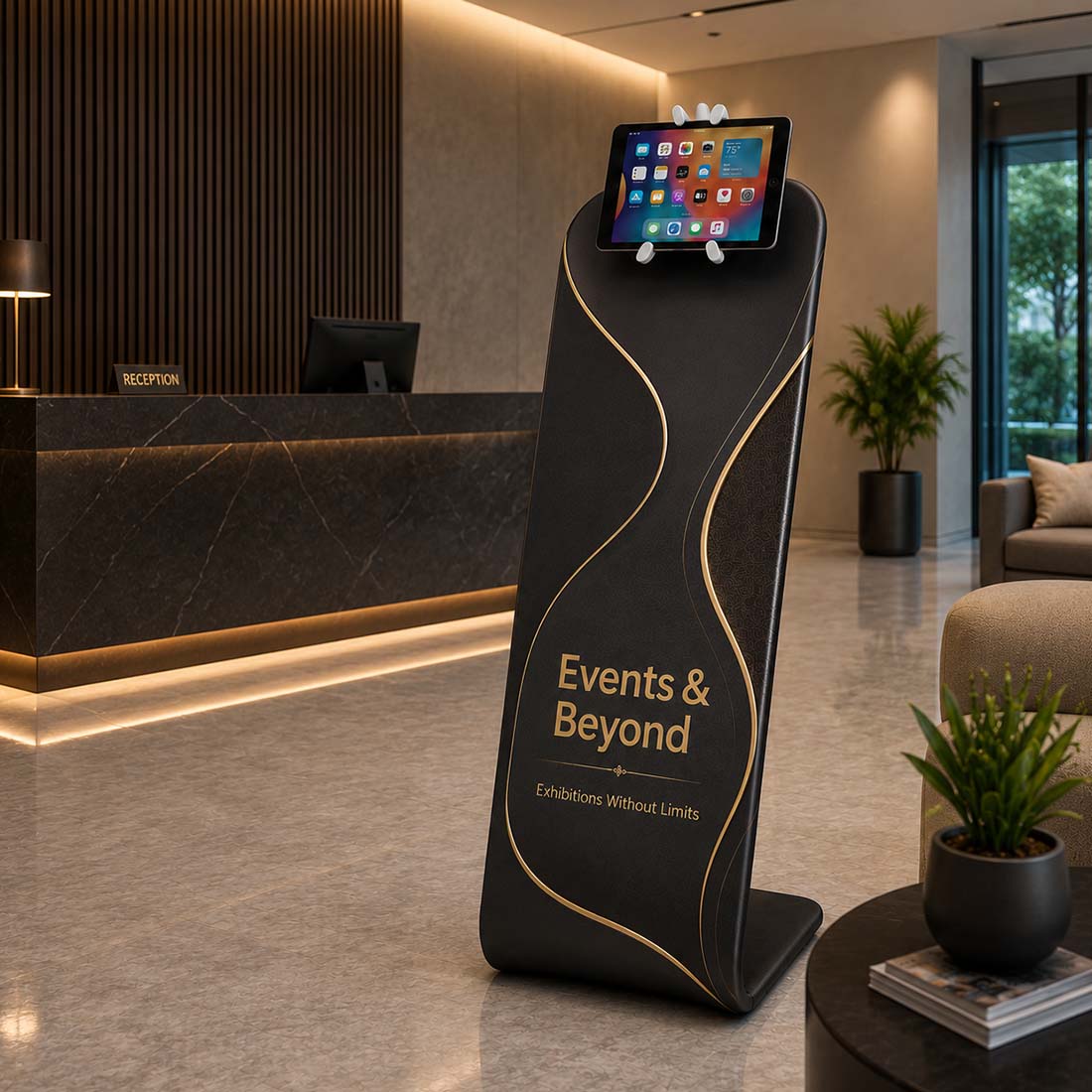 Sleek Tension Fabric Tablet Display