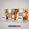10x20 Triple Backlit SEG Booth Kit with Shelving & LED Counters